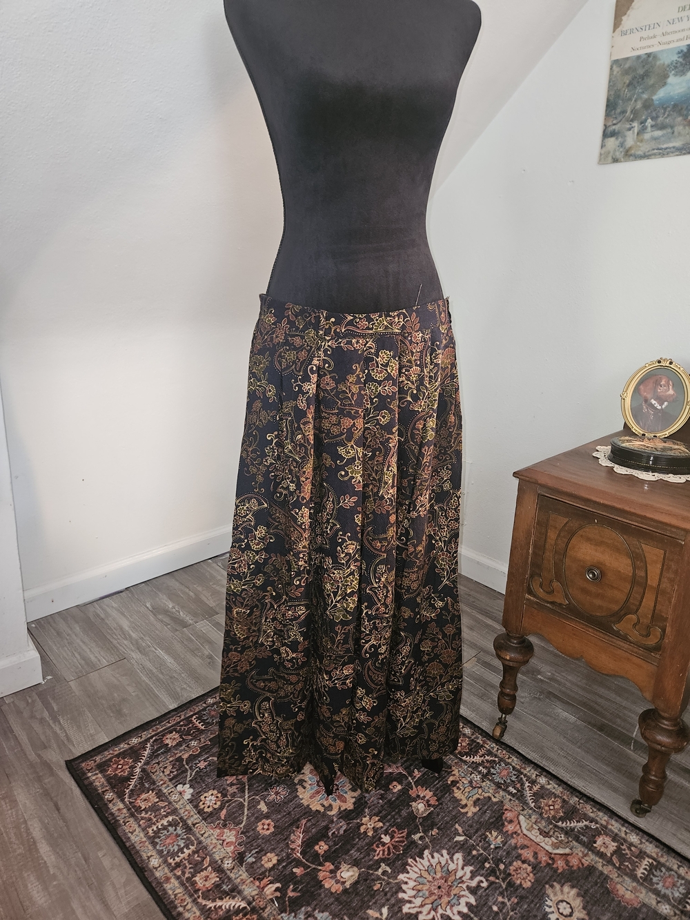 90s Y2K Brown Patterned Style Maxi Skirt